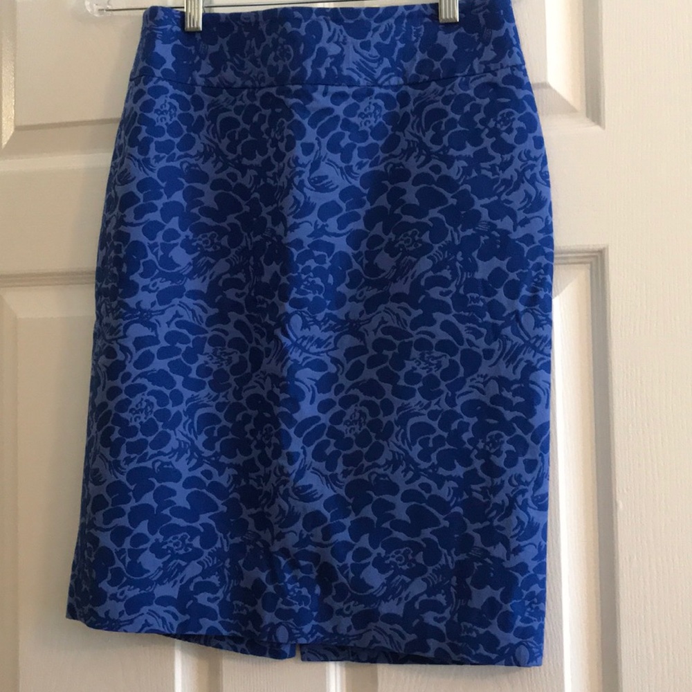 The Loft blue floral pencil skirt